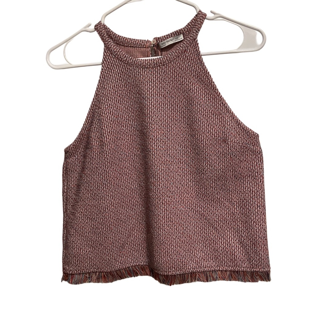 Zara Trafaluc‎ Women’s Crop Halter Tank Top Multicolor Festival